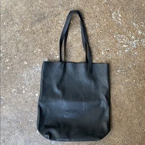 Black Leather Tote Bag